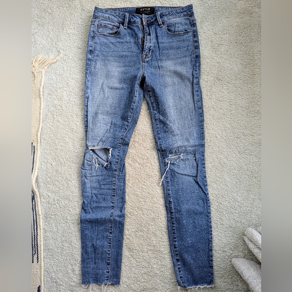 DSTLD Ripped High Rise Skinny Jeans